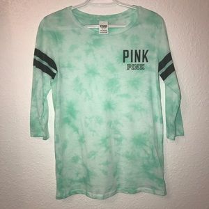 Love pink mid sleeve tie dye top